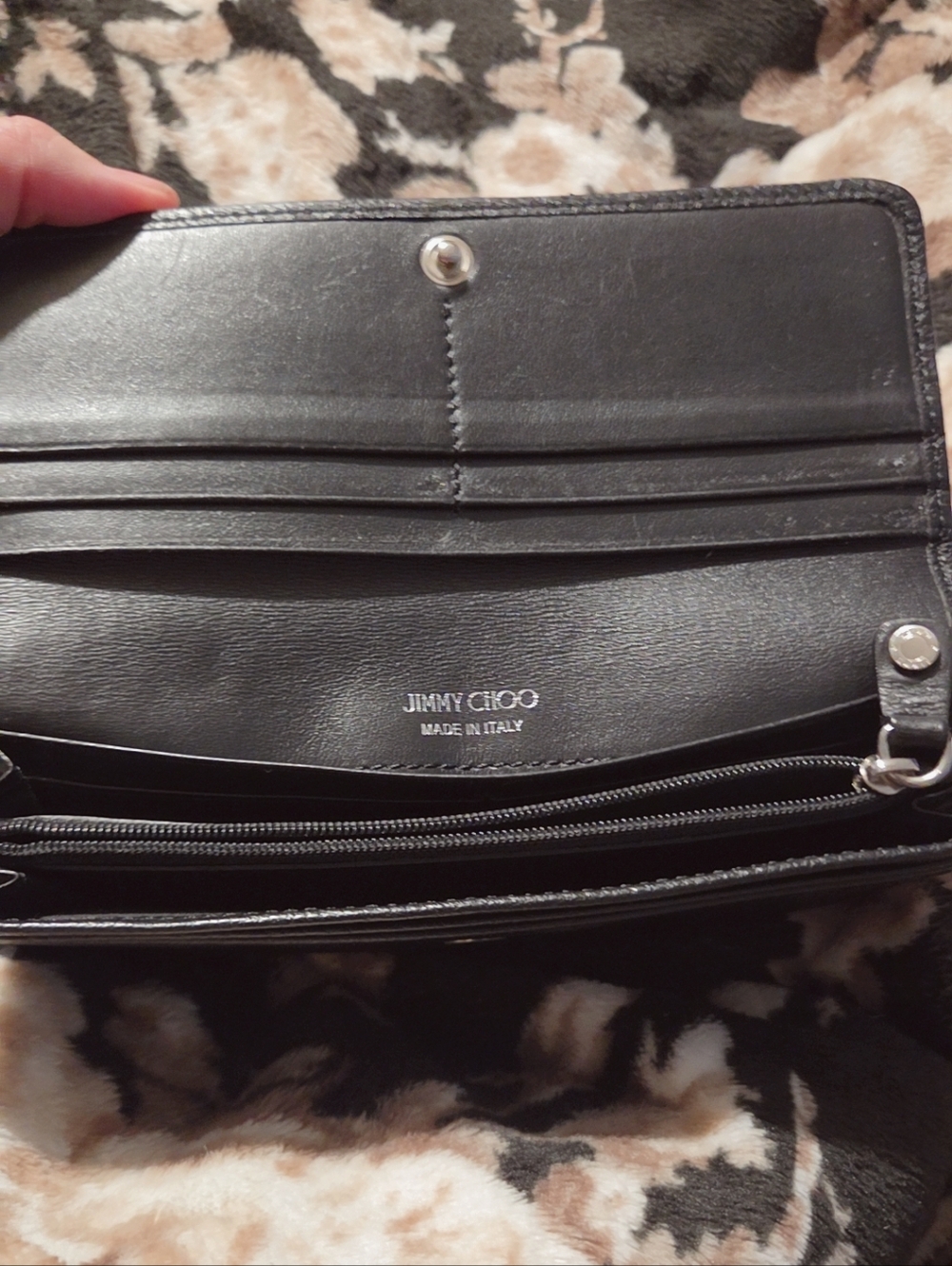 JIMMY CHOO NINO BLACK LONG SNAP WALLET - Picture 3 of 3